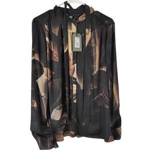 Elegant Black and Brown Women's Top